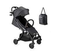 Beberoad Love R2 - Cochecito de viaje pequeño, compacto, plegable, ligero para avión, respaldo ajustable, portavasos y toldo impermeable, color negro