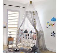 Bebés Dosel de Cama de Princesa,Mosquitera de Cúpula Niños,Dosel para Cama con Cadena de Estrellas,Cortina de Cama de Corona de Cuna de Bebé,Tienda de Red Mosquito Decoración de Sala de Juegos Color I