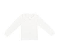 Bebés Infante Niños Niñas Algodón Camisetas de Manga Larga Cuello Peter Pan Botón Cierre Camisa Elásticas para 0-2 años de Edad - Blanco Talla 120