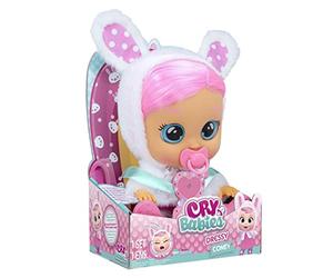 BEBÉS LLORONES Dressy Coney el conejo | Muñeca interactiva que llora de verdad con Pelo a peinar, Ropa para vestir y Accesorios para jugar - Juguete y Regalo ideal para niños y niñas +2 Años
