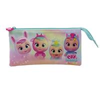 Bebés Llorones- Estuche Infantil, Portatodo Triple, Material Escolar, Estuche, Complementos Multicolor, Producto Oficial (CyP Brands)