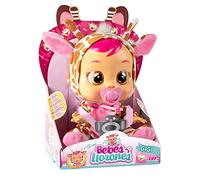 BEBÉS LLORONES Gigi | Muñeca interactiva que llora de verdad con chupete y Pijama de Jirafa - Juguete y Regalo para niñas y niños +18 Meses