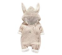 Bebés Mameluco Invierno Bebé Niñas Niños Traje De Nieve Bebe con Capucha Ropa Dormir Orejas Oso Otoño Franela Lindo Recién Nacido Grueso Cremallera Mono Abrigo