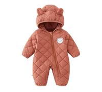 Bebés Mameluco Invierno Bebé Niñas Niños Traje De Nieve Otoño Franela Lindo Bodies Body Manga Larga mono con capucha Recién Nacido Grueso Cremallera para Pijama 2-36 Meses