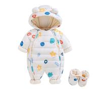 Bebés Mameluco Invierno Traje de nieve forro polar para bebé recién nacido una Pieza Cálido Ropa Dormir con Orejas Oso Grueso y Mono Capucha otoño e