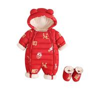 Bebés Mameluco Invierno Traje de Nieve Forro Polar para bebé recién Nacido una Pieza Cálido Ropa Dormir con Orejas Oso Grueso y Mono Capucha otoño e