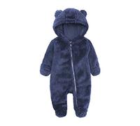 Bebés Mameluco Invierno Traje de nieve para recién nacido Bebe con Capucha Ropa Dormir Orejas Oso Footed Peleles Chaqueta Pies pijama suave