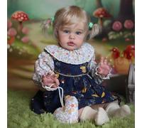 Bebes Reborn Muñeca Reborn Niña Rubia Muñecas para niñas Verdadero muñecos niñas Reales Originales 22 Pulgadas Cuerpo de Tela Suave Parece un bebé de Verdad