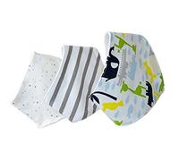 Bebés sialorrea bebé Bandana babero único 3 capas algodón suave elegante para bebés y niños frontal Dribble babero con correas ajustables, 6 unidades Beach &Whale