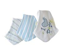 Bebés sialorrea bebé Bandana babero único 3 capas algodón suave elegante para bebés y niños frontal Dribble babero con correas ajustables, 6 unidades I Love Daddy & Mommy