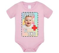 Bebesar Body bebe personalizado | Ropa bebe personalizada | Regalo bebe personalizado para recién nacido | Body unisex de algodón suave con impresión duradera. (Rosa, 18 meses)