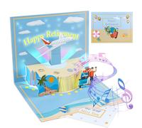 Bebester Tarjetas de jubilación - Luz y música creativa decoración de fiesta de jubilación regalo para hombres, mujeres y compañeros de trabajo