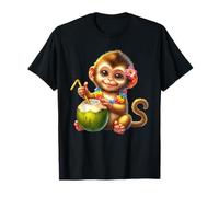 Bebida de Coco Tropical Cute Baby Monkey Camiseta