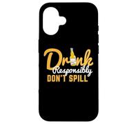 Bebida de diversidad de cerveza responsablemente no derrame feliz 4 de julio Carcasa para iPhone 16