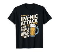 Bebida Divertida de Cerveza IPA - Ataque IPAnic Cuando no Hay Cerveza Camiseta gráfica económica, Hombre, Negro, M
