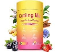 Bebida en Polvo para Cutting Sin Azúcar - Sabor Fresa y Açaí - Mezcla Herbal de Berberina y Yerba Mate - Baja en Calorías, Sin Gluten, Vegana, Hidratante - 30 Stick Monodosis