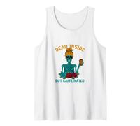 Bebida energética de café Dead Inside But Caffeinated Skeleton Camiseta sin Mangas