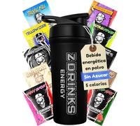 Bebida Energetica en Polvo Sin Azucar Con Cafeina Minerales y Vitaminas Sabores Naturales Bajo en Calorias Ideal para Gamers Apasionados del Deporte Pack Degustacion 10 Muestras + Shaker Inoxidable