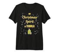 Bebida Festiva Divertida Diciendo Que mi espíritu navideño es Tequila Camiseta Premium