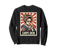 Bebida Geisha con gafas de sol con estampado Carpe Diem Sudadera