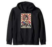 Bebida Geisha con gafas de sol con estampado Carpe Diem Sudadera con Capucha