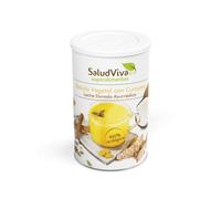 Bebida vegetal con cúrcuma eco SaludViva 320 g | leche dorada ayurvédica en polvo alta en fibra para lattes, frappés y bebidas calientes o frías sin gluten