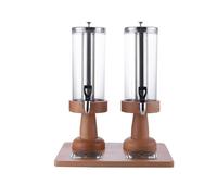 bebidas Dispensador de bebidas con grifo, soporte de madera y espita de acero inoxidable for bebidas y té, 2 uds. jarra de agua(Color2)