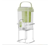 bebidas Jarra de agua for nevera con pico e infusor de frutas, dispensador de bebidas frías de 2L con mango for zumo, té, agua y limón jarra de agua(Groen)