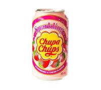 Bebidas Sparkling 345 ml x 24 unidades - Sabores Arándano Ácido, Cola, Chicle de Cereza, Uva, Sandía y Fresa & Nata - Refresco Gaseoso Original Sin Gluten (FRESA & NATA)