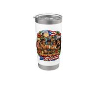 Bebiendo como un boricua Vaso térmico de acero inoxidable de doble pared