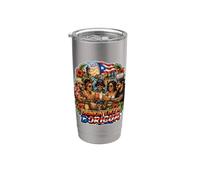 Bebiendo como un boricua Vaso térmico de acero inoxidable de doble pared