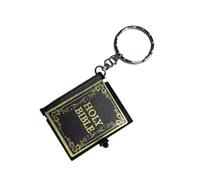 BEBIKR Llavero de la Biblia con colgantes de libros pequeños, llavero de simulación, hecho a mano, regalo de cumpleaños, colgantes de libros pequeños