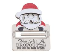 BEBIKR Soporte de madera para dinero en efectivo y tarjetas de regalo de Papá Noel, diseño compacto con amplia capacidad de almacenamiento, ideal para entusiastas de la Navidad, dinero en efectivo de