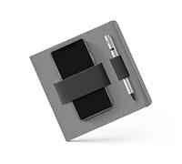 Beblau Flex Cuaderno con Organizador Integrado y Banda Elástica | Accesorio de Escritorio | Papel 100% Reciclado, Más de 200 Páginas, Vegano | Gris Oscuro