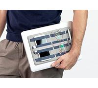 Beblau Shift Pro Laptop & Cable Organizer para pegar | Gran organizador vertical para escritorio y mochila | Desmontable, sin residuos y reutilizable | Para portátiles a partir de 12" | Azul