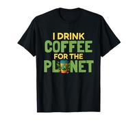 Bebo café para el Planeta Día de la Tierra Amante de la Cafeína Humor Camiseta