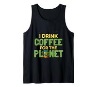 Bebo café para el Planeta Día de la Tierra Amante de la Cafeína Humor Camiseta sin Mangas