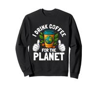 Bebo café para el Planeta Día de la Tierra Amante de la Cafeína Humor Sudadera