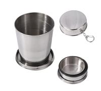 Bebochoi 250 ml Plegable Recorrido Que Dobla la Taza de Café, Copa Telescópico Acero Inoxidable, Taza de Viaje Plegable, para Viajes al Aire Libre Suministros para Acampar Taza Agua