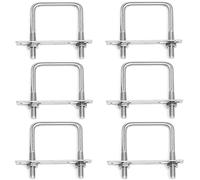 Bebochoi Perno en U cuadrado M8 x 60 mm x 100 mm 6 Piezas Pernos en U Cuadrados Inox con Tuercas Placa de Marco para Instalaciones de Construcción de Tuberías y Aplicaciones Industriales