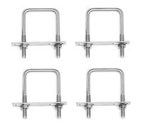 Bebochoi Perno en U cuadrado M8 x 60 mm x 120 mm 4 Piezas Pernos en U Cuadrados Inox con Tuercas Placa de Marco para Instalaciones de Construcción de Tuberías y Aplicaciones Industriales