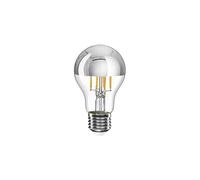 BeBulbs Bombilla LED de media esfera plateada A60 (E27, 7W, 650 lm, 2700K, regulable) - Revestimiento plateado antideslumbrante - Luz cálida regulable