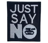 Bebuz Just Say No - Parches termoadhesivos bordados para ropa, apliques para coser para manualidades, chaquetas, vaqueros, mochilas