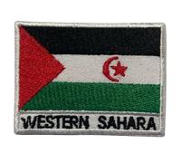 Bebuz Parche bordado con nombre de la bandera del Sáhara Occidental, parche para coser o planchar, parches de reparación de tela, parches tácticos militares - Emblema