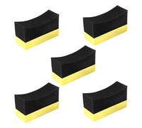 Beby 5 almohadillas de esponja curvadas para arandelas de ruedas de coche, color negro y amarillo, 127408