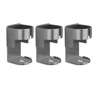 Bebykilemi 3 soportes para cepillos de dientes eléctricos, organizador de baño montado en la pared para almacenamiento de cepillos de dientes y pasta de dientes en varias superficies planas (plateado)