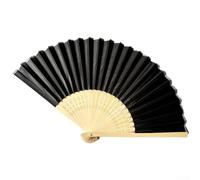Bebykilemi Abanico plegable de seda de estilo chino, hecho a mano, costillas de madera, portátil, de una sola cara, para decoración de fiesta, boda, cosplay, decoración de pared, 21,5 cm de longitud
