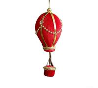 Bebykilemi Adornos festivos de globos de Navidad, estilo linterna de globo de aire caliente, decoración navideña para árboles y regalos en rojo o rosa (rojo)
