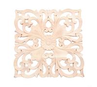 Bebykilemi Aplique decorativo de madera para muebles de goma tallado de madera Onlay con elegante diseño europeo para gabinetes puertas paredes (20 x 20 cm)