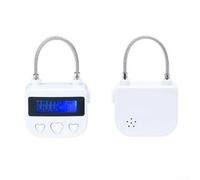 Bebykilemi Candado electrónico ajustable con temporizador recargable por USB, resistente al agua, para control automático, gestión de aperitivos, límite de uso del teléfono de hasta 99 horas (blanco)